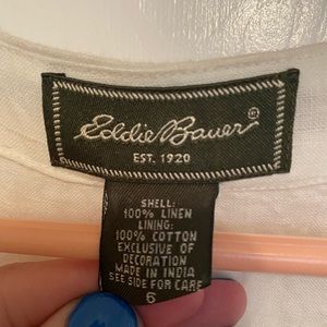 Eddie Bauer Tea length white dress.